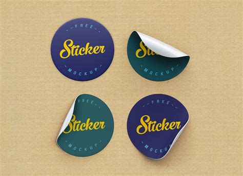 Free Round Sticker Mockup PSD Set - Good Mockups | Round stickers, Personalised vinyl stickers ...