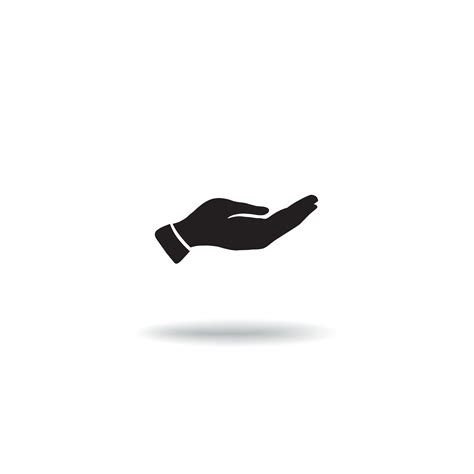 Hand giving gesture silhouette. Give alms icon on a white backgr 588896 Vector Art at Vecteezy