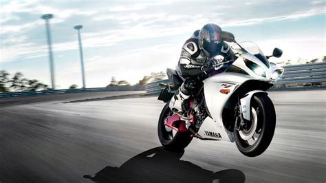 Sleek White Yamaha Sport Bike