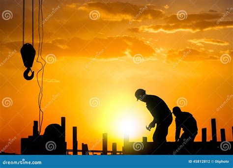 Silhouette of Construction Worker Stock Photo - Image of silhouette, workers: 45812812