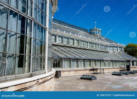 Palm House in Botanical Garden Under Bright Blue Sky Editorial Photography - Image of place ...