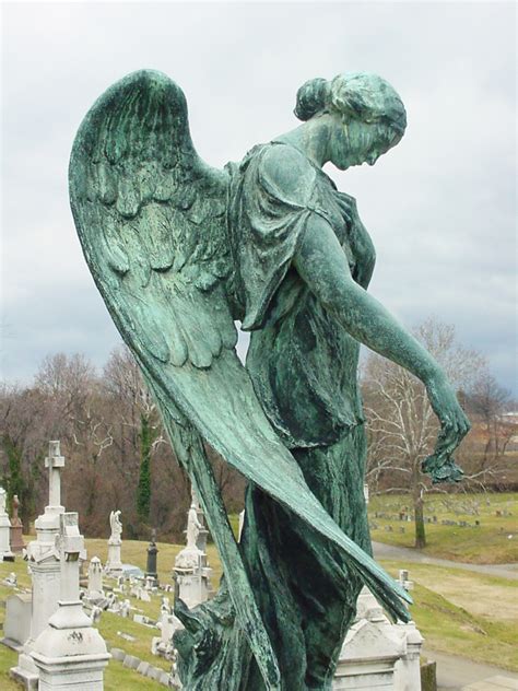 Creepy Cemetery Angel Statues