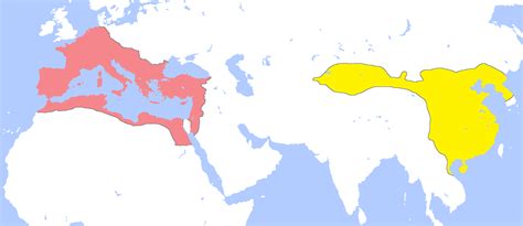 Extent of the Roman and Han Empires in 1 AD [2214x959] : r/MapPorn