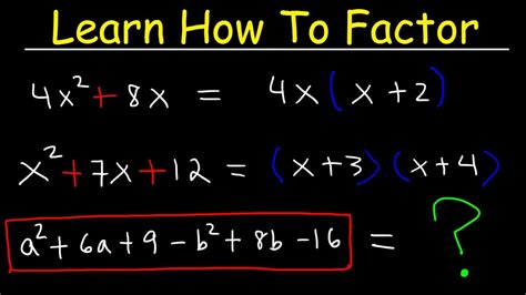 Factoring Polynomials Table Method | Elcho Table