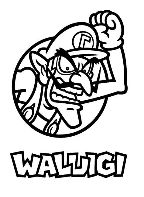 Waluigi is a lanky rival of Luigi and partner of Wario from Super Mario Bros Coloring Page ...