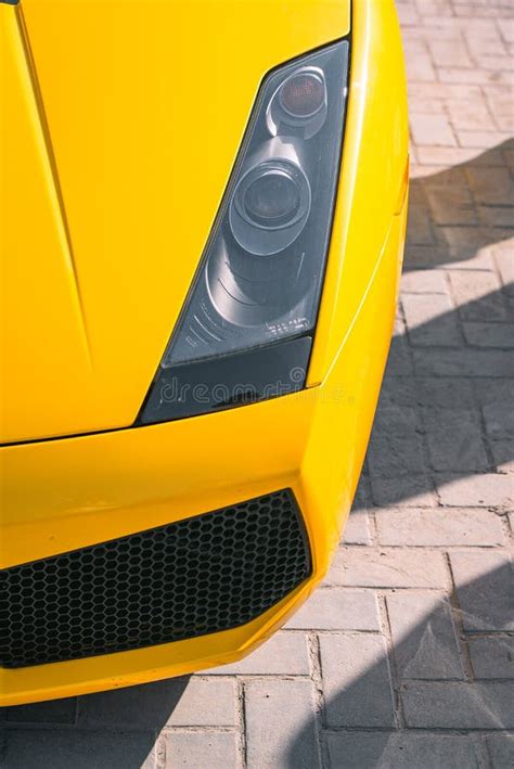 Top View of Yellow Lamborghini Gallardo with Headlights Stock Image - Image of gallardo, sport ...