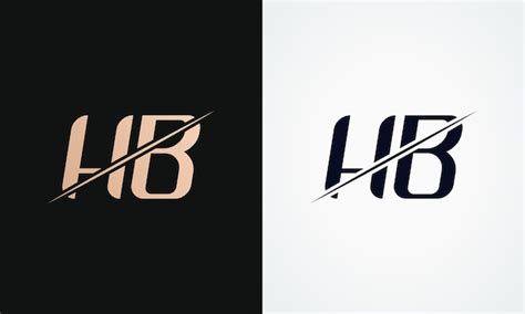 Premium Vector | Hb Letter Logo Design Vector Template Gold And Black Letter Hb Logo Design