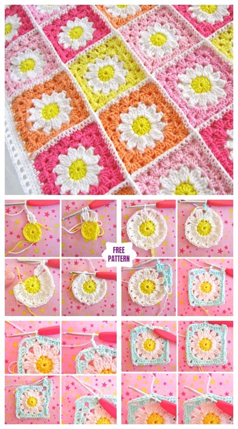 Crochet Daisy Flower Blanket