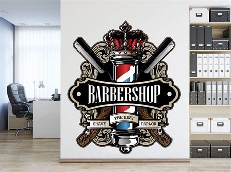 Barber Wall Decal Custom Barber Shop Wall Decor Man Salon | Etsy