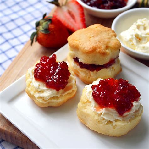 Classic Scones with Clotted Cream and Jam