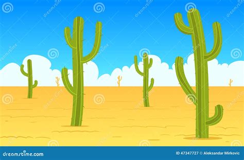 Desert Cartoon Landscape Stock Vector - Image: 47347727