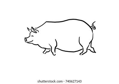 Pig Side View Black White Vector Stock Vector (Royalty Free) 740627143 | Shutterstock