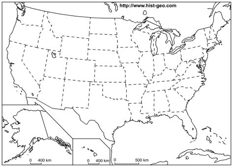 Outline Map Of The 50 Us States | Social Studies | Geography Lessons | Blank Us Map Poster ...