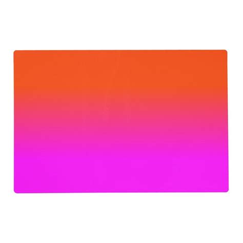 Neon Orange and Hot Pink Ombre Shade Color Fade Placemat | Zazzle | Neon colour palette, Neon ...