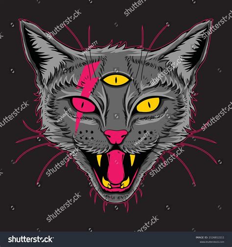 Angry Evil Cat Drawing Vector Stock Vector (Royalty Free) 2126812211 | Shutterstock