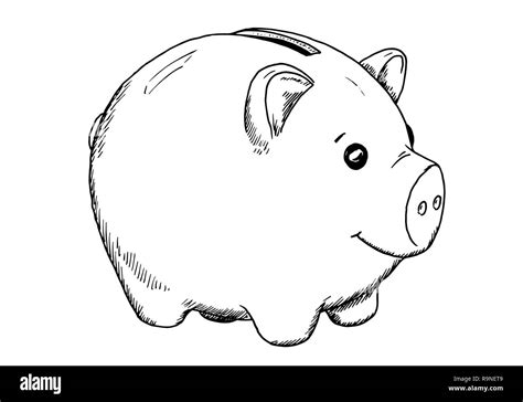 Piggy Bank Drawing - Download this free vector about piggy bank hand drawn with coins, and ...