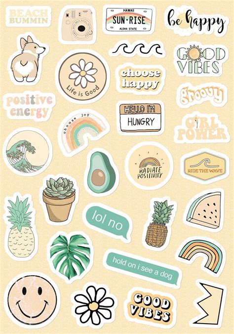 Small & Large Aesthetic Stickers for Phone Case 11 Inc - Etsy | Cute laptop stickers, Scrapbook ...