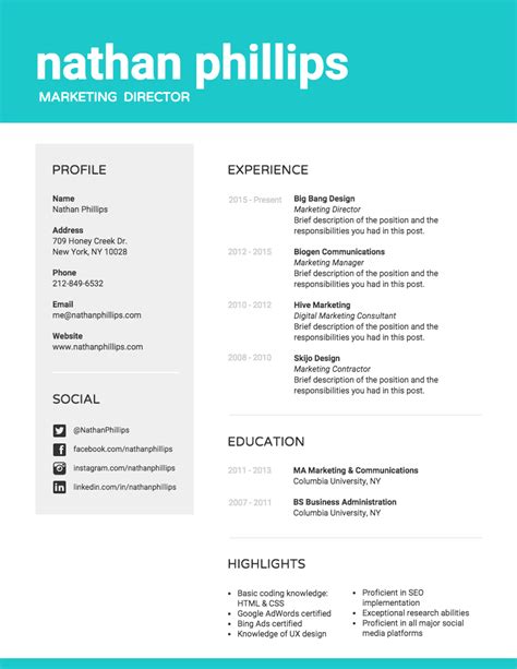 Infographic Resume Templates - prntbl.concejomunicipaldechinu.gov.co