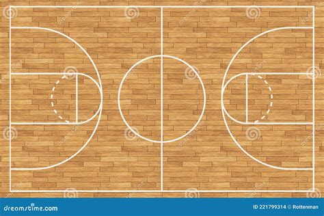 Basketball Court Wooden Flooring with White Lines Stock Photo - Image of dimensions, hardwood ...