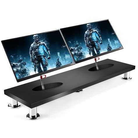 Buy Dual Monitor Stand Riser, Gomyhom Extra Large Dual Monitor Stand for Computer Screens, 45 ...