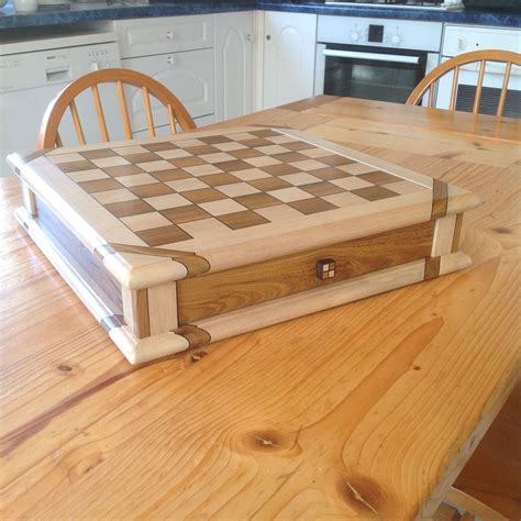 Chess board with drawer | Wooden chess board, Wooden chess, Chess board