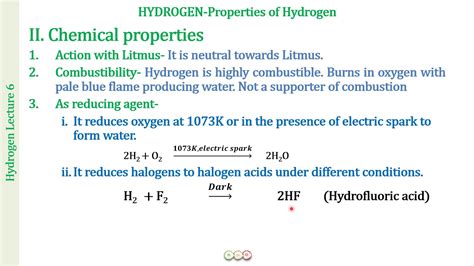 Physical Properties Of Hydrogen