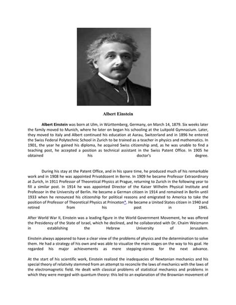 Biography albert einstein | PDF