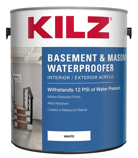 KILZ Interior/Exterior Basement and Masonry Waterproofing Paint, White, 1-gallon- Buy Online in ...