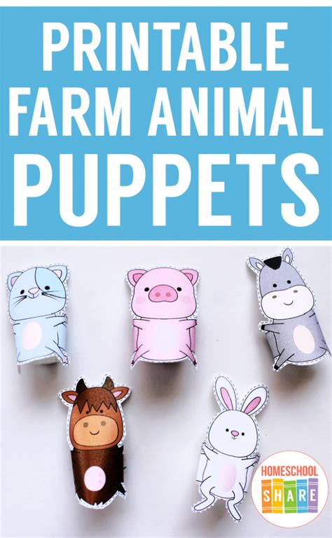 Farm Animal Finger Puppets Printable - Homeschool Share