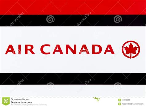 Air Canada logo on a panel editorial stock photo. Image of panel - 113863588