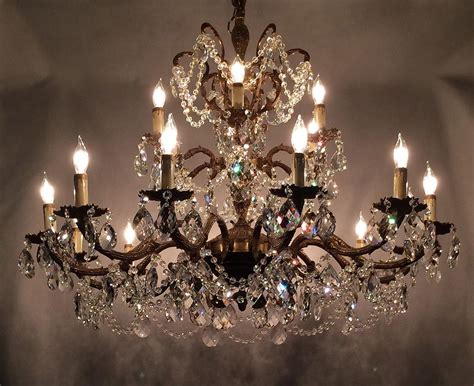 Antique Brass Chandelier With Crystals | Light Fixtures Design Ideas