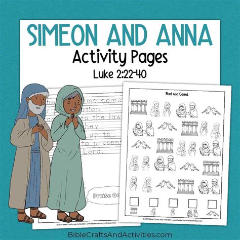 Simeon and Anna Activity Pages - Bible Crafts Shop