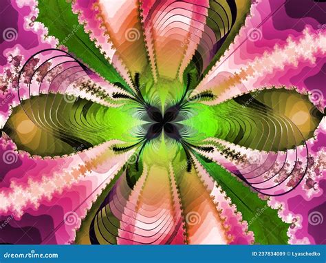 Fractal Picture: Beautiful Patterns in the Form of a Flower Stock Illustration - Illustration of ...