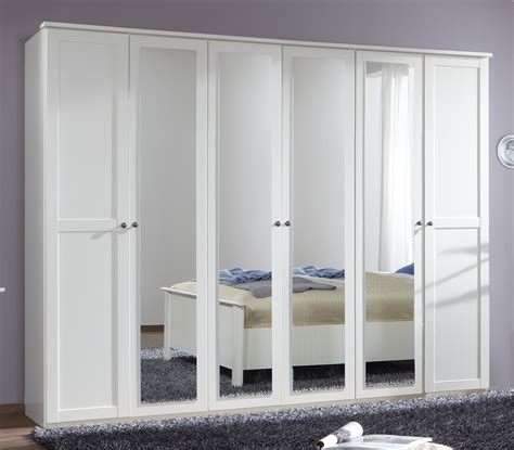 Chalet 6 door 4 mirror White wardrobe 985581 – TJS Furniture