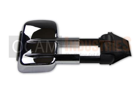 OCAM Extendable Towing Mirrors For Mazda BT50 in Chrome/Clear, Indicators, Electric 2011-2017