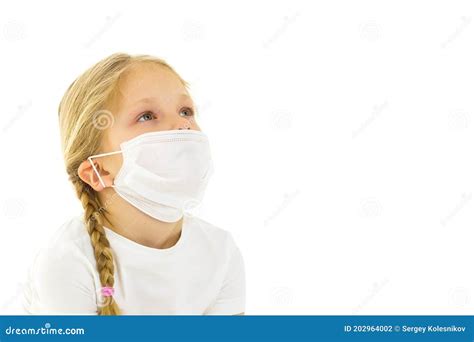 Little Girl in a Medical Mask. Disease Concept, Covid-19. Stock Photo - Image of distancing ...