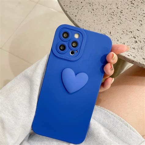 3D Klein Blue Heart Shape Phone Case