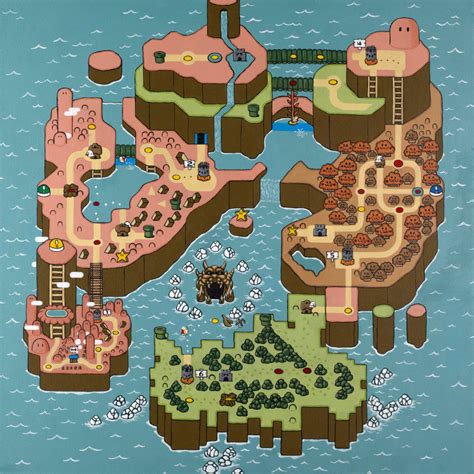 Autumn Super Mario World Map print | Etsy