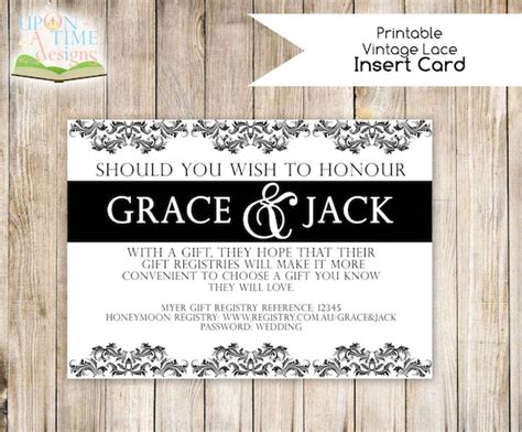 Items similar to Printable Wedding INSERT Card - DAMASK - Insert card can be used for RSVP, Gift ...