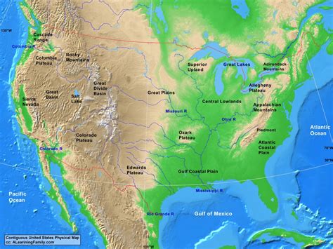 Appalachian Mountains Physical Map - United States Map States District