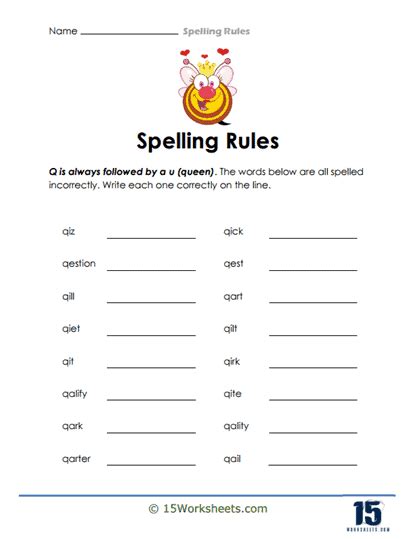 Spelling Rules Worksheets - 15 Worksheets.com