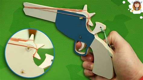 Rubber Band Gun - Tutorial - (Cardboard Pistol) - YouTube