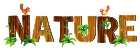 Font design with word nature 454853 Vector Art at Vecteezy