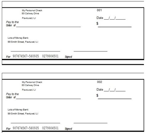 Free Fillable Blank Check Template (Word, PDF) - Excel TMP