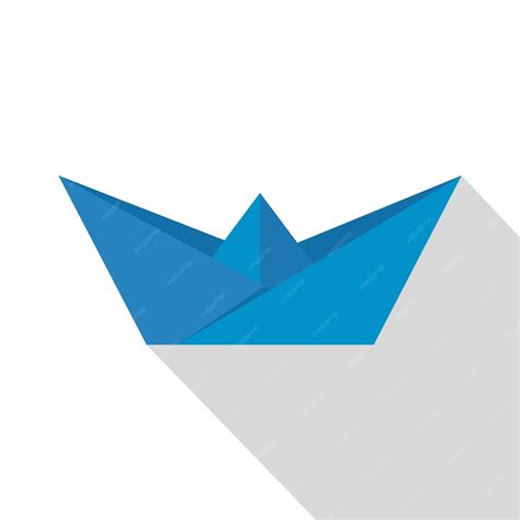 Premium Vector | Origami ship icon flat illustration of origami ship vector icon for web