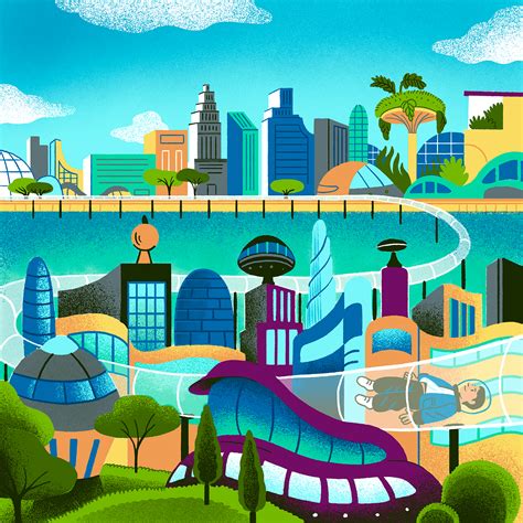 futuristic City landscape personal project on Behance