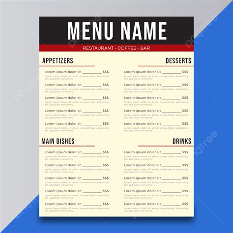 Professional Menu List Template Design Vol 20 Vector Template Download on Pngtree