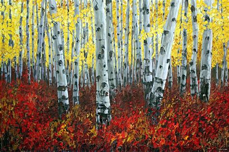 Jennifer Vranes - Mystic Forest - aspen tree art by Jennifer Vranes- Acrylic - Painting entry ...