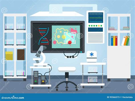 Biological Research Lab Interior Stock Vector - Illustration of idea, equipment: 95566373