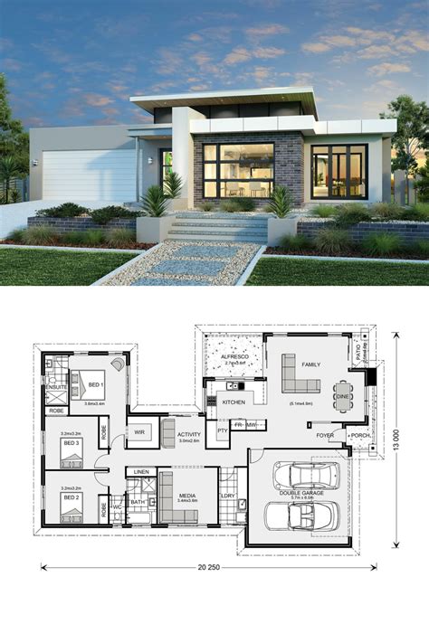 Splendid Three Bedroom Modern House Design | Bungalow style house plans, Beautiful house plans ...